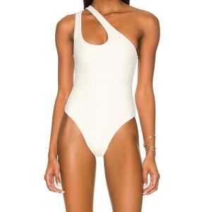 NWT L*Space Phoebe One-piece Swimsuit in Textured Cream